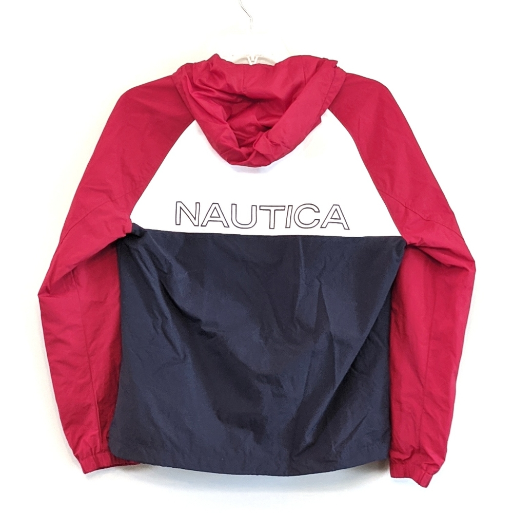 Men's Nautica Jacket Spell out Red White Blue size Small